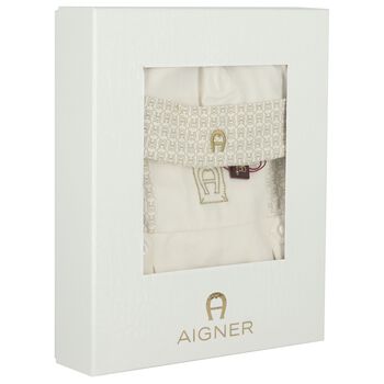 Ivory & Gold Logo Babygrow Gift Set
